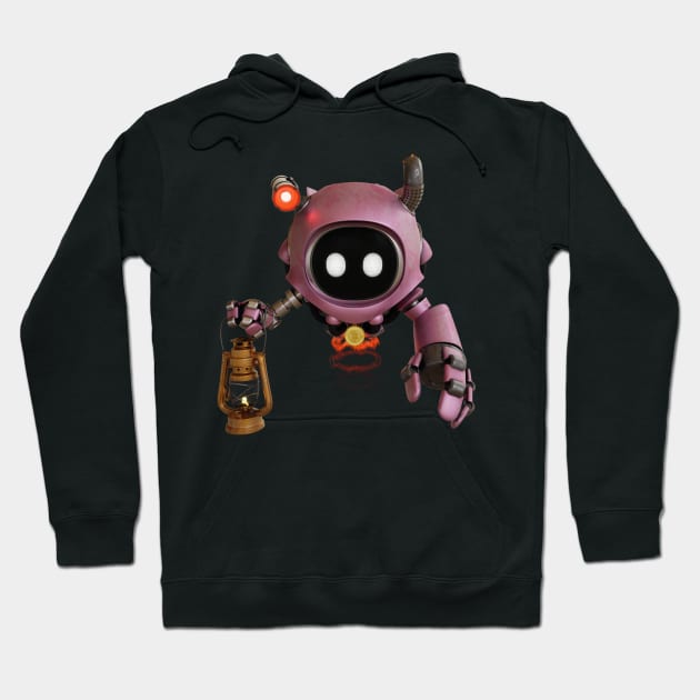 Pink Cute Robot Hoodie by ludacool